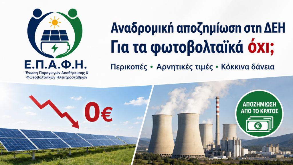 ΣΥΛΛΟΓΟΣ ΕΠΑΦΗ ΑΝΑΔΡΟΜΙΚΗ ΑΠΟΖΗΜΙΩΣΗ ΣΤΗ ΔΕΗ