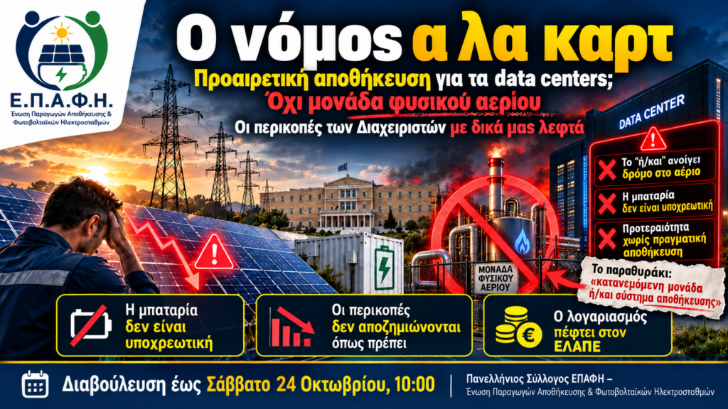 ΕΠΑΦΗ Ο νόμος α λα καρτ Αποθήκευση προαιρετική για τα κέντρα δεδομένων και οι περικοπές των Διαχειριστών με δικά μας λεφτά