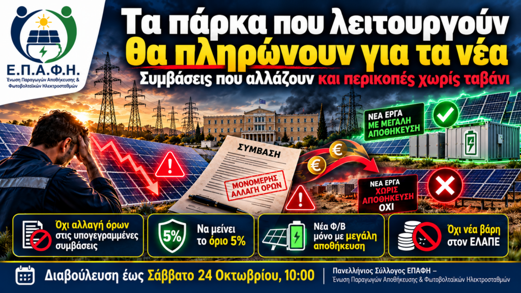 Σύλλογος ΕΠΑΦΗ Τα πάρκα που λειτουργούν θα πληρώνουν για τα νέα συμβάσεις που αλλάζουν και περικοπές χωρίς ταβάνι